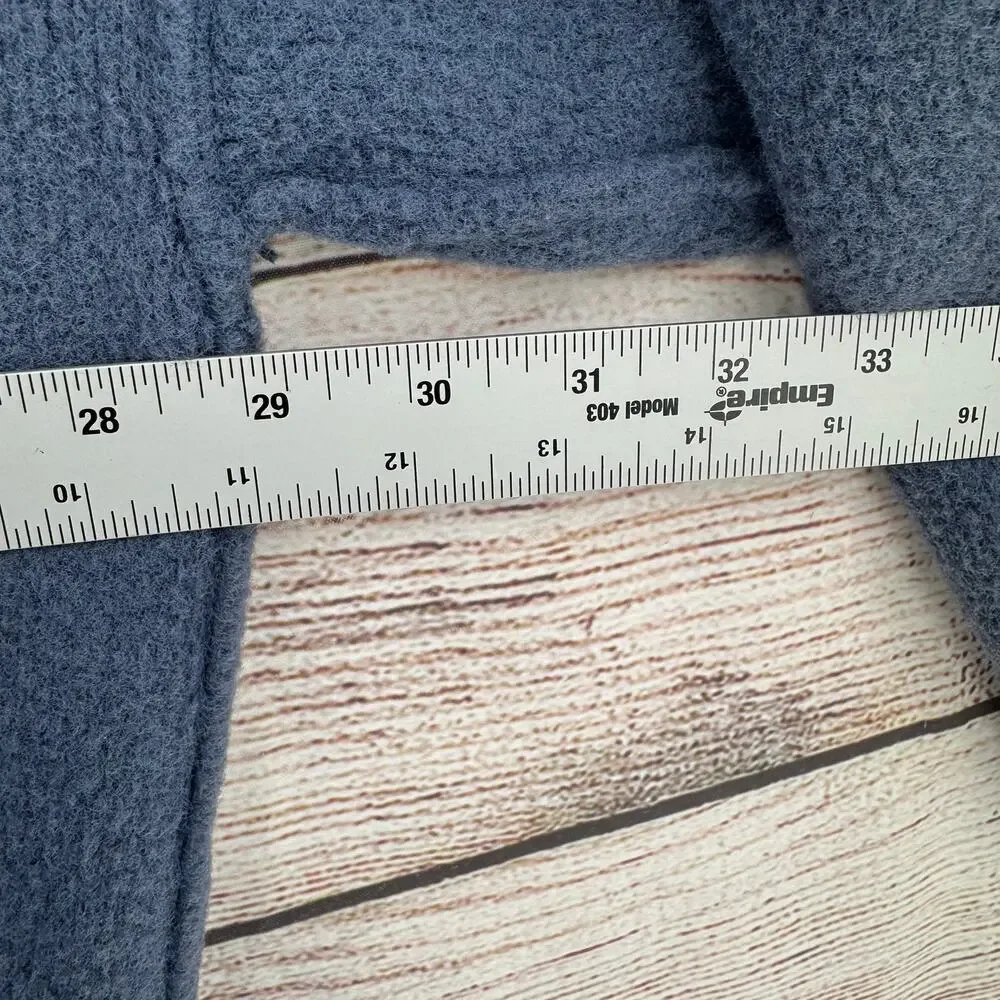 Free People High Low Boxy Oversized Sweater Womens Small Blue Rough Seam - Picture 11 of 12